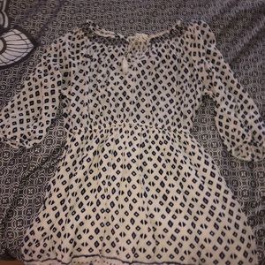 White and Blue Boho Dress